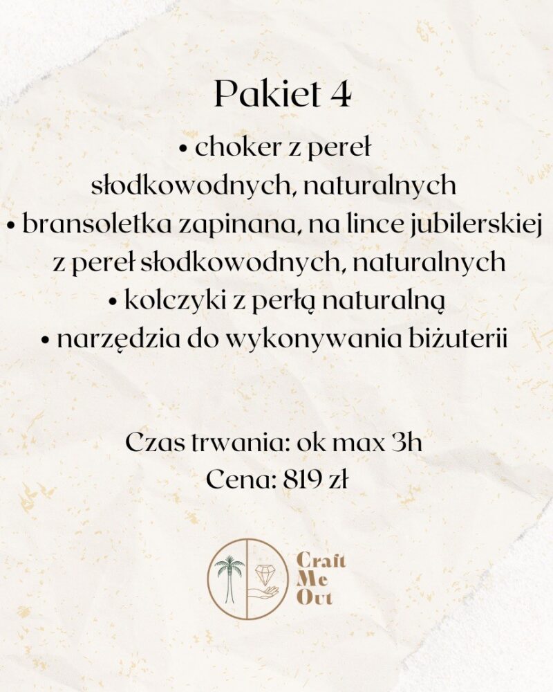 Warsztaty biżuteryjne INDYWIDUALNE - PAKIET 4