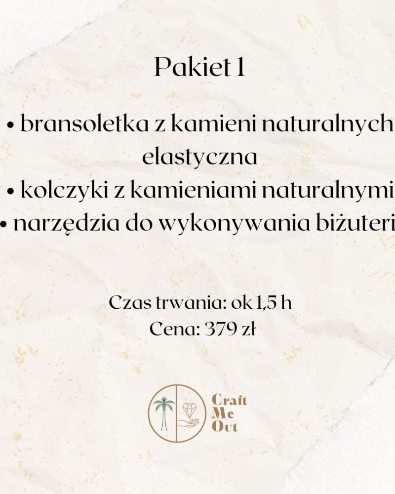 Warsztaty biżuteryjne INDYWIDUALNE - PAKIET 1