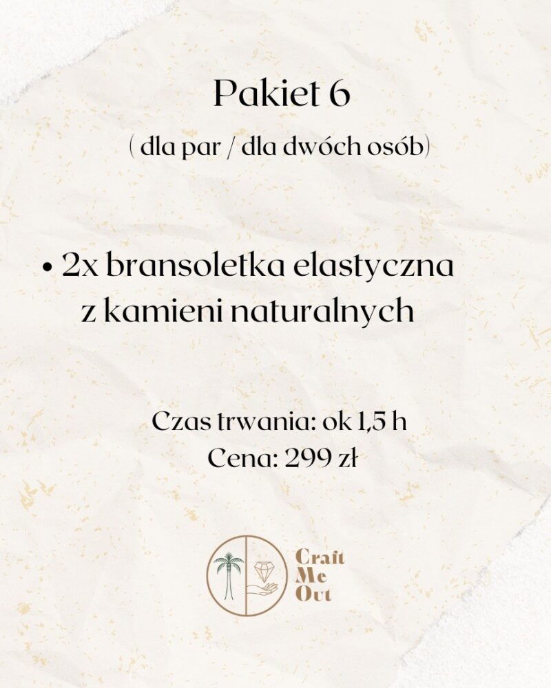 Warsztaty biżuteryjne DLA DWÓCH OSÓB - PAKIET 6