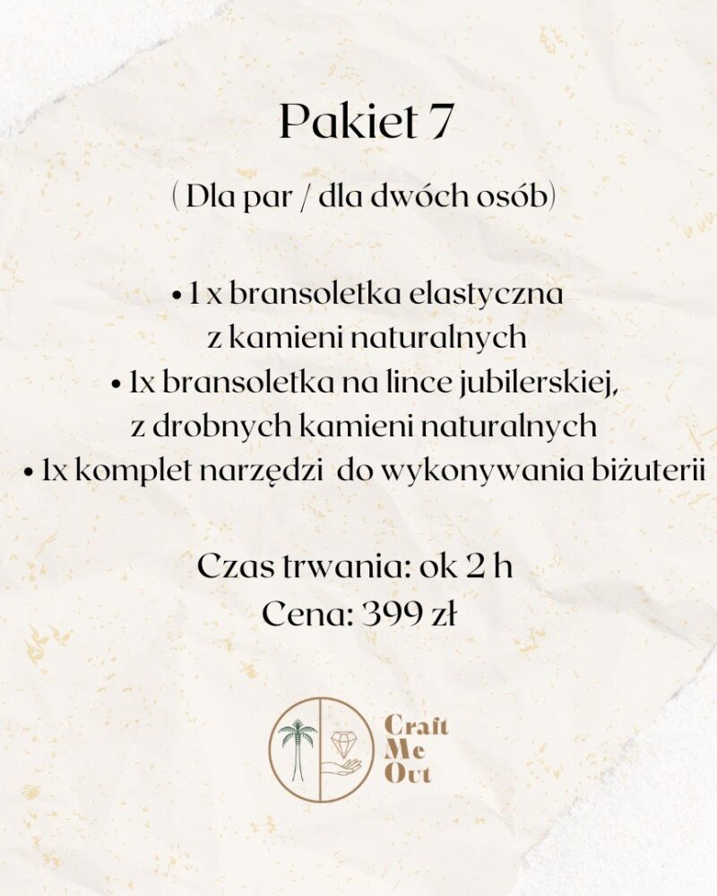 Warsztaty biżuteryjne DLA DWÓCH OSÓB - PAKIET 7